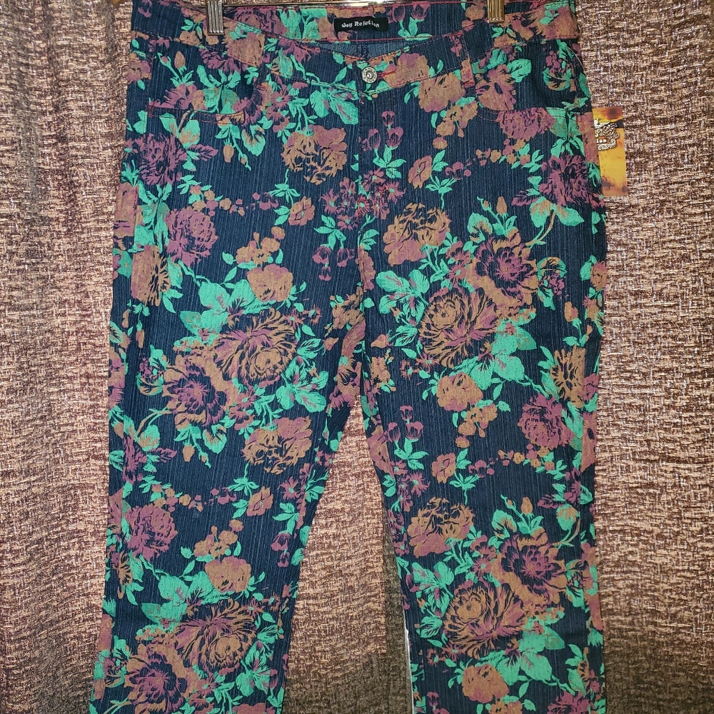 Print capri jeans